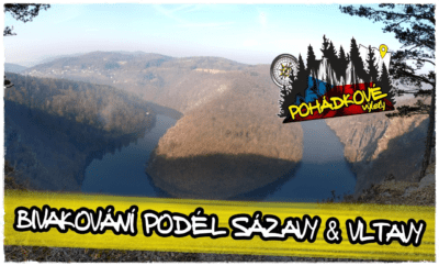 Úvodní obrázek článku víkendové bivakování podél Sázavy & Vltavy s detailem na řeku z vyhlídky Máj