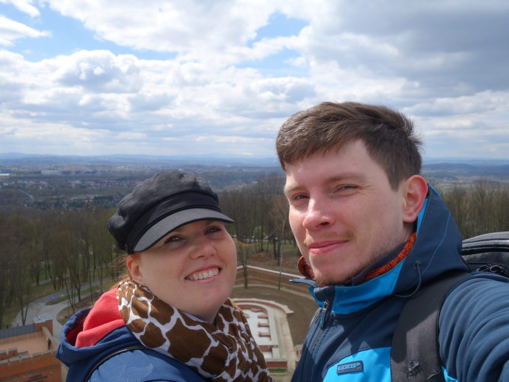 Společná fotografie na vrcholu Kościuszkovi mohyly